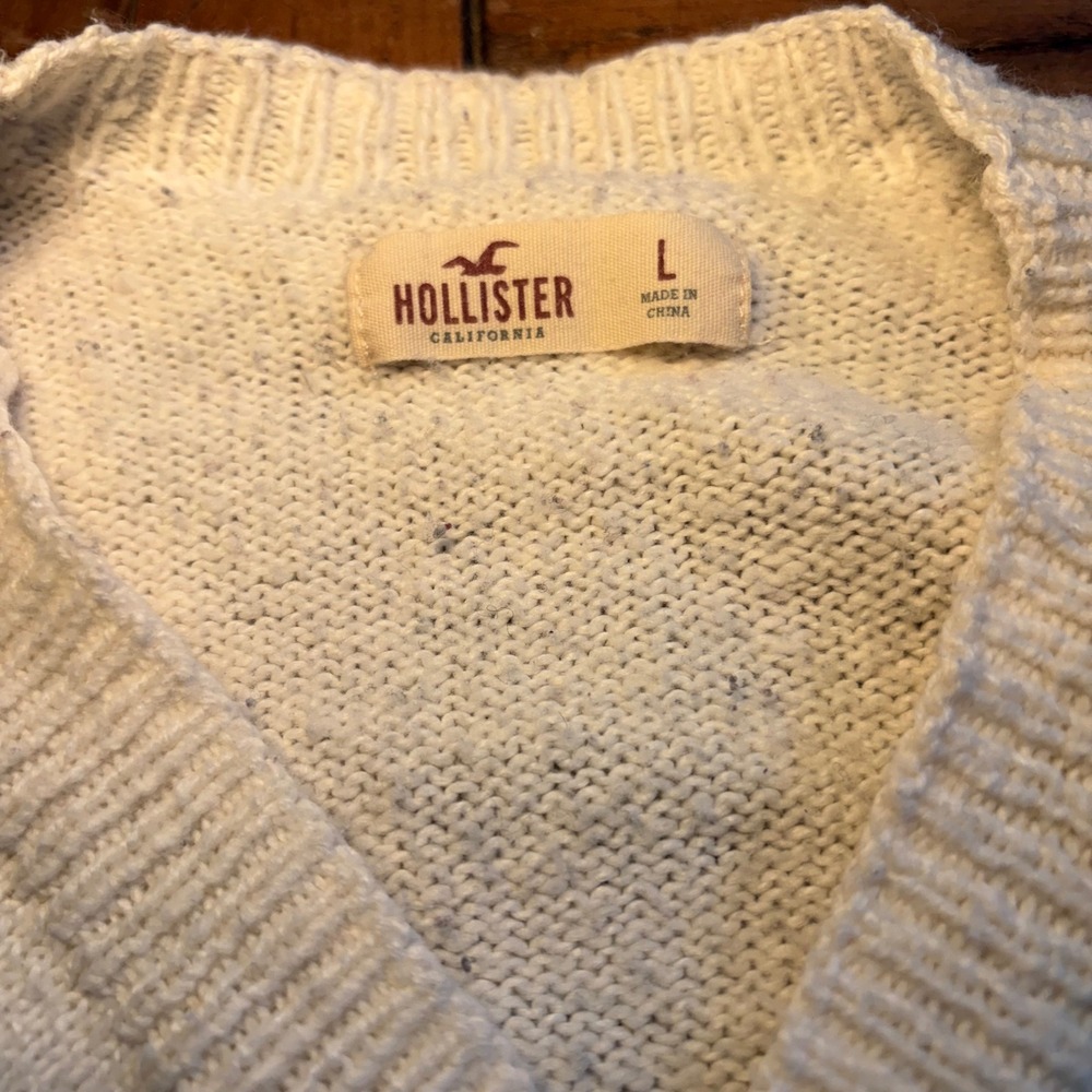 Hollister Womens Cream Aztec Fringe Open Front Cardigan Sweater Size L Boho - Picture 3 of 12